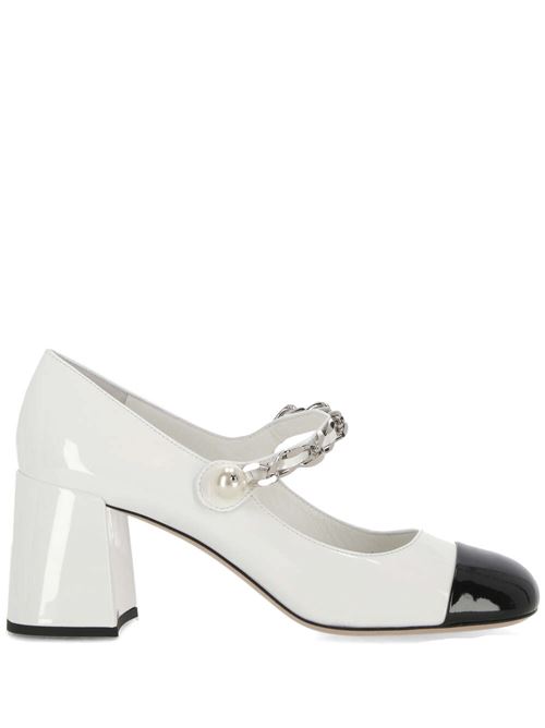 White/black calf leather pump Miu Miu | 5I248DF-Y065ZHVF0964